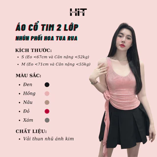 😲ÁO CỔ TIM 2 LỚP NHÚN PHỐI HOA TUA RUA😲 - Chất liệu: Vải thun nhũ ánh kim - Thương hiệu: HiT Fashion