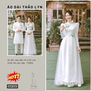 Áo dài cặp dâu rể Linh Lan thiết kế cao cấp -TV004