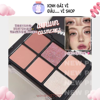 Bảng Phấn Mắt SWEET MINT 6 ô six color Màu Sắc Tông Lì  Hiệu Ứng lấp lánh Chống Thấm cao cấp