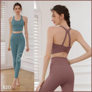 [Shimosport] Set B20 quần+áo hàng Quảng Châu cao cấp vải co giãn 4 chiều, chuyên tập Gym Yoga