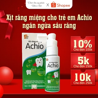 Xịt răng miệng cho trẻ em Achio ngăn ngừa sâu răng giúp bảo vệ răng chắc khỏe hiệu quả (Chai 30ml)