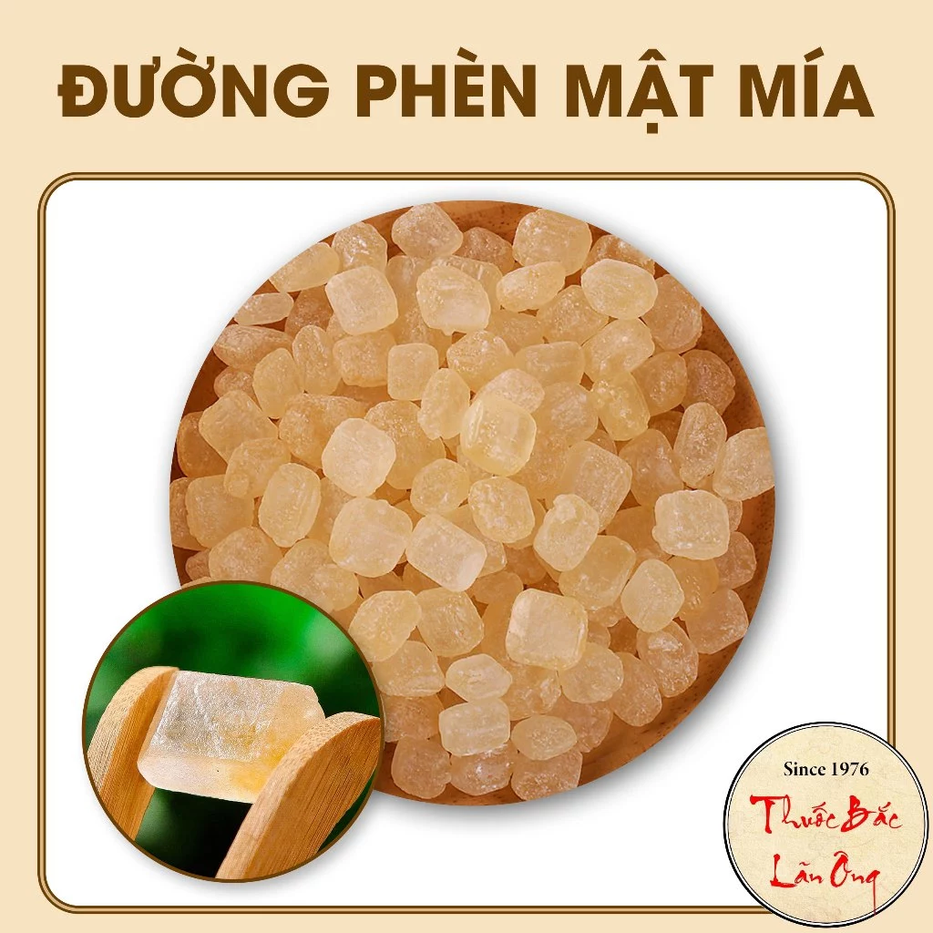 Đường phèn mật mía 1kg, đường phèn Nghệ An kết tinh tự nhiên, nấu chè thơm ngon - Lãn Ông