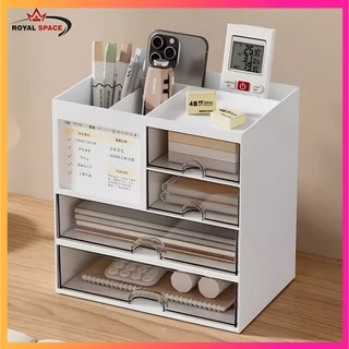 Tủ Đựng Đồ Đa Năng Để Bàn 3 Tầng - Hộp Đựng Mỹ Phẩm Mini Decor Bàn Học, Bàn Làm Việc Có Ngăn Kéo Xếp Chồng Cao Cấp