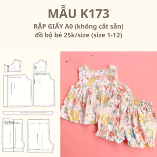 RẬP GIẤY A0 ĐỒ BỘ BÉ K173 (SP LÀ GIẤY KHÔNG PHẢI QUẦN ÁO)