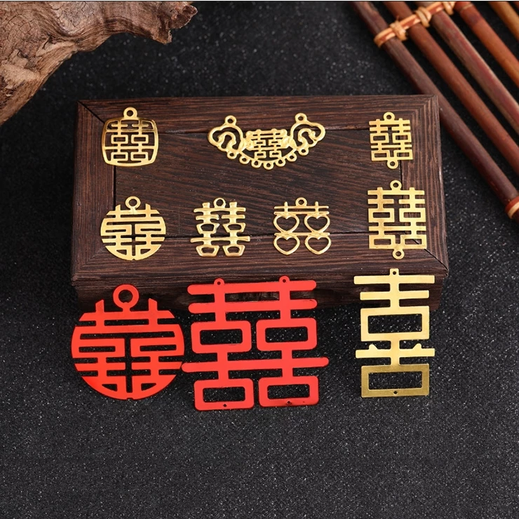 Phiến song hỷ nguyên liệu làm trâm làm trang sức cưới cổ trang cosplay cổ phục NL0007