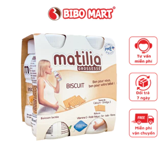 Sữa bầu Matilia Vị Biscuit Bánh Quy Thơm Ngon Bổ Sung Dưỡng Chất Cho Mẹ (Lốc 4 hộp) 200ml - Bibo Mart