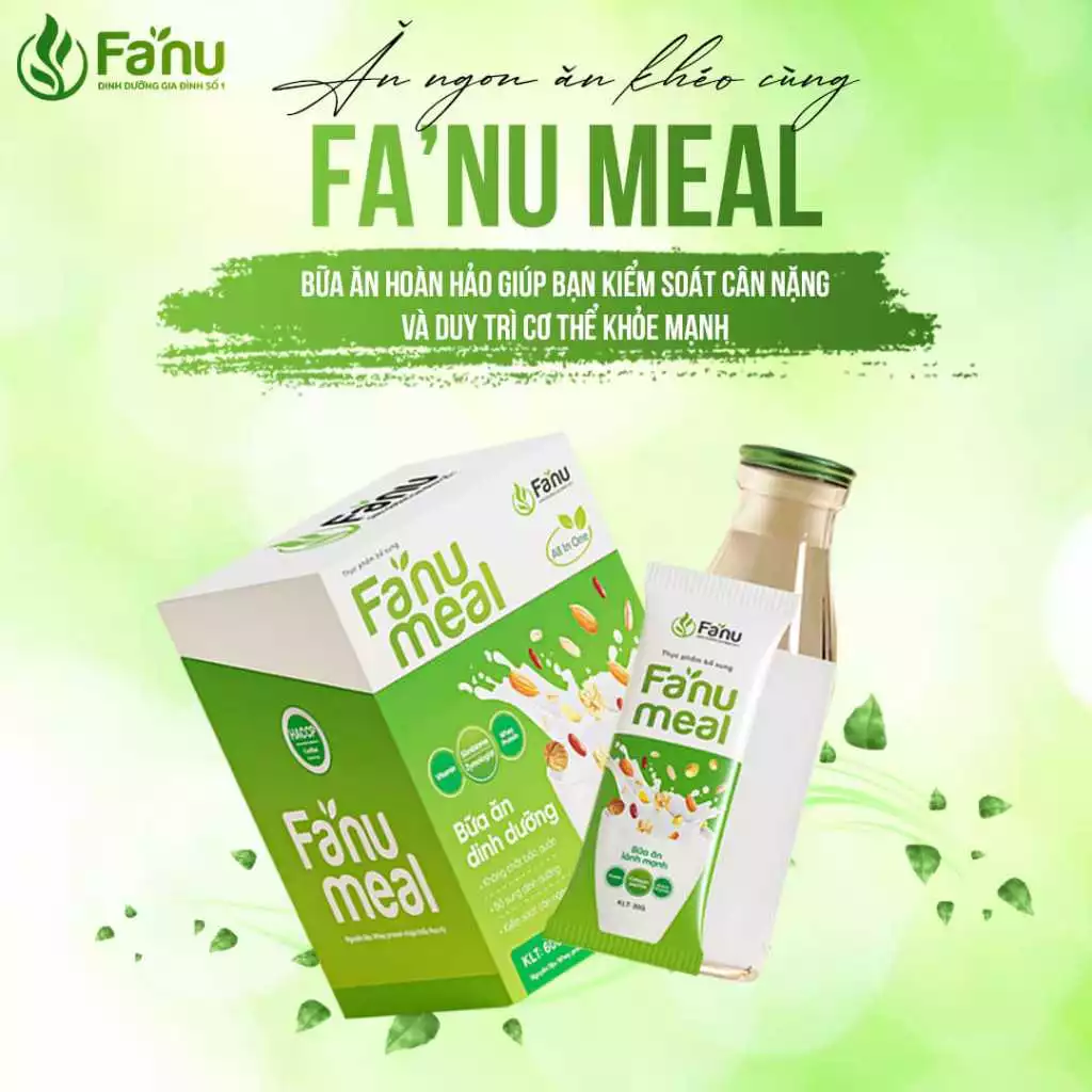 Combo 5 hộp Sữa hạt bổ sung dinh dưỡng Fanu Meal hỗ trợ giảm cân, thay thế bữa ăn dinh dưỡng