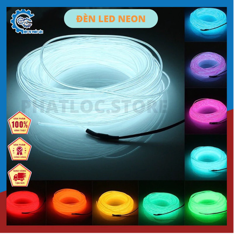 Dây đèn LED neon 1/3/5M trang trí tiệc sân vườn Nguồn pin, nguồn USB hoặc nguồn dây nối