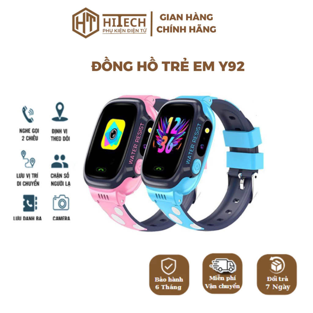 Đồng Hồ Thông Minh Y92 Cho Bé, Lắp Sim Nghe Gọi, Định Vị, Chống Nước - HiTech