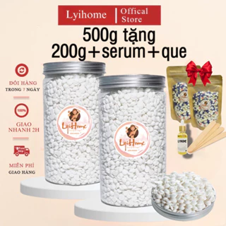 [Tặng 200g+serum] 500g sáp wax lông sữa dừa cao cấp tẩy lông toàn body, dùng cho da nhạy cảm Lyihome