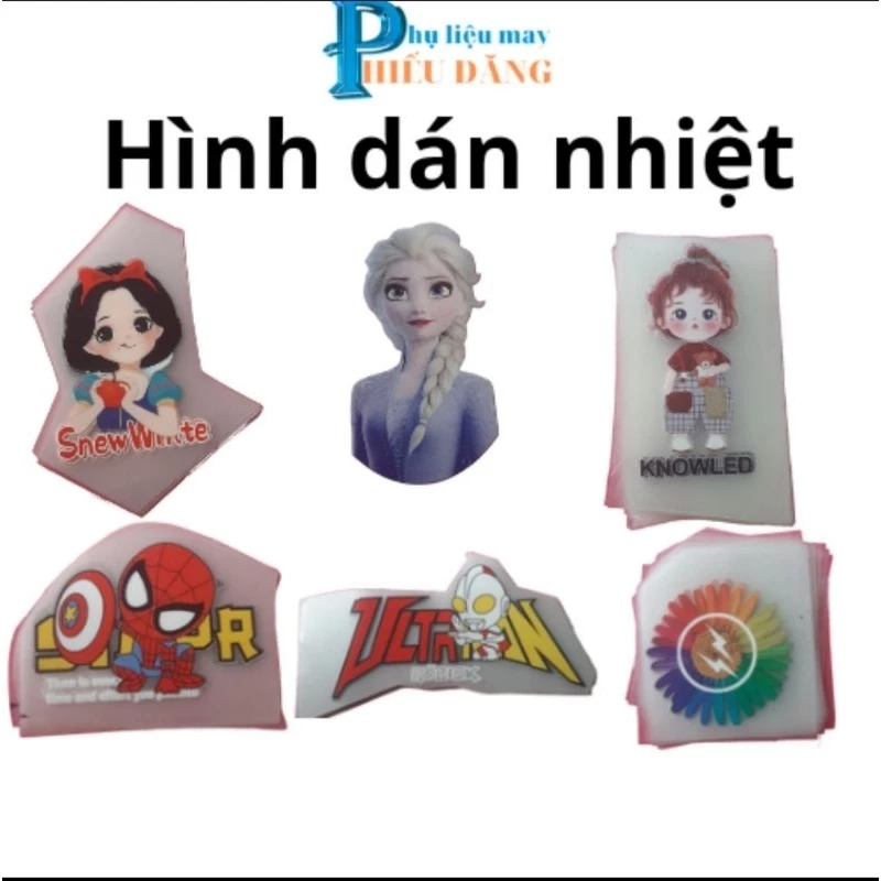Miếng vá quần áo,hình dán ủi nhiệt trang trí quần áo,túi xách, mũ, khăn...nhiều mẫu_phụ liệu may mặc Hiếu Đăng