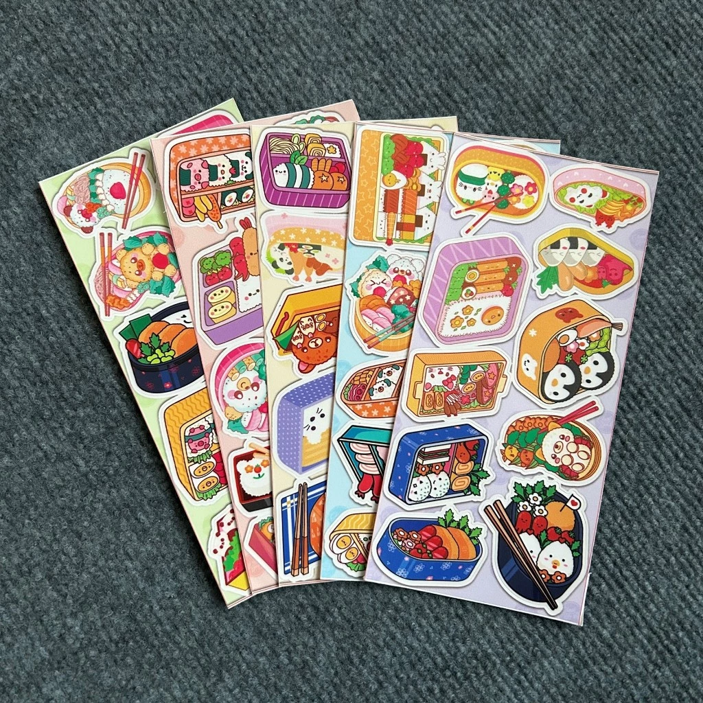 (8.5x14.5cm) 1 tấm sticker Hộp cơm bento chống thấm nước