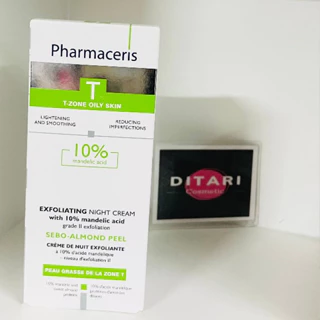 [Tem cty] Kem Dưỡng Da Dầu Mụn, Giảm Dầu Nhờn Ban Đêm 10% Mandelic Pharmaceris Sebo-Almond Peel 10% 50ml