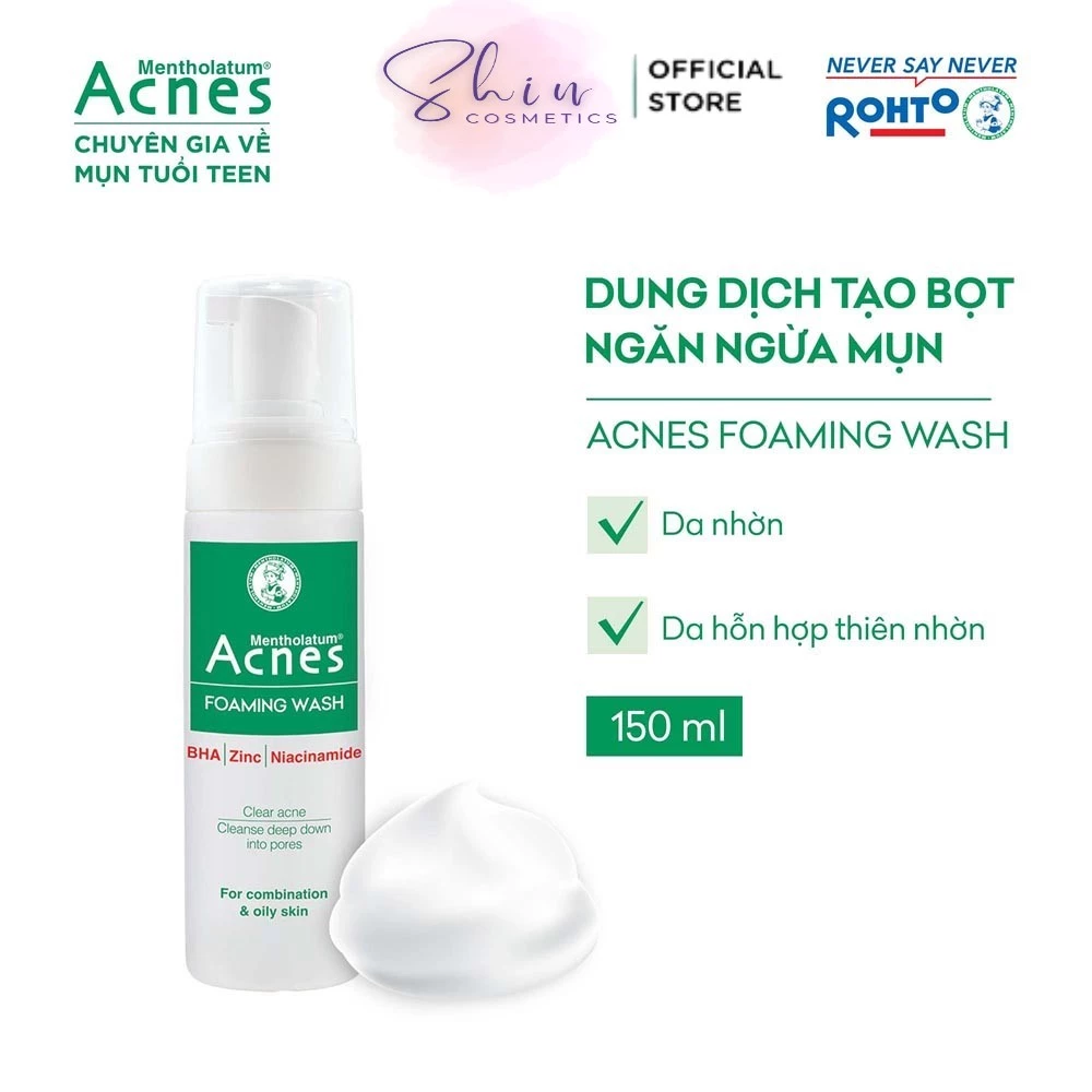 Dung dịch tạo bọt rửa mặt ngăn ngừa mụn Acnes Foaming Wash 150ml