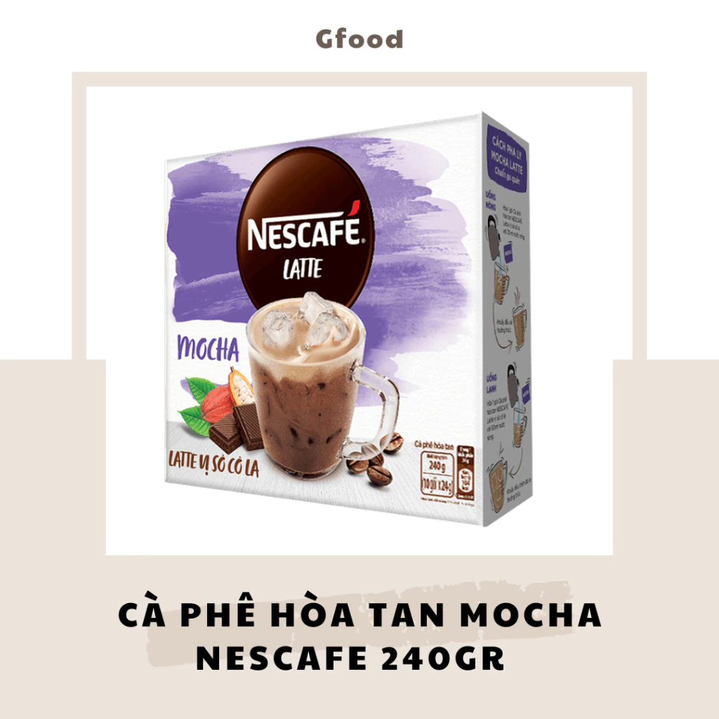 Nescafe Cà Phê Hòa Tan Latte Vị Socola (Mocha) 240gr