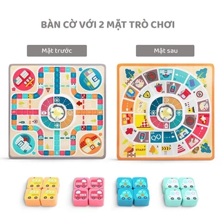 Bộ CỜ CÁ NGỰA phiên bản ô tô bằng gỗ - đồ chơi gỗ thông minh phát triển trí tuệ cho bé tăng tương tác chính hãng