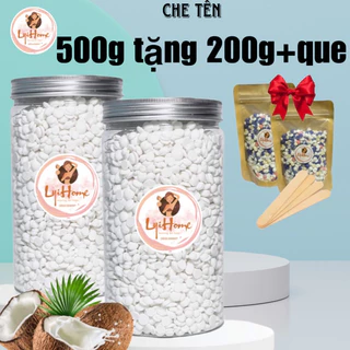 [Tặng 200g+que] 500g Sáp wax lông cao cấp sữa dừa tẩy lông tay chân nách râu bi nhanh chóng Lyihome