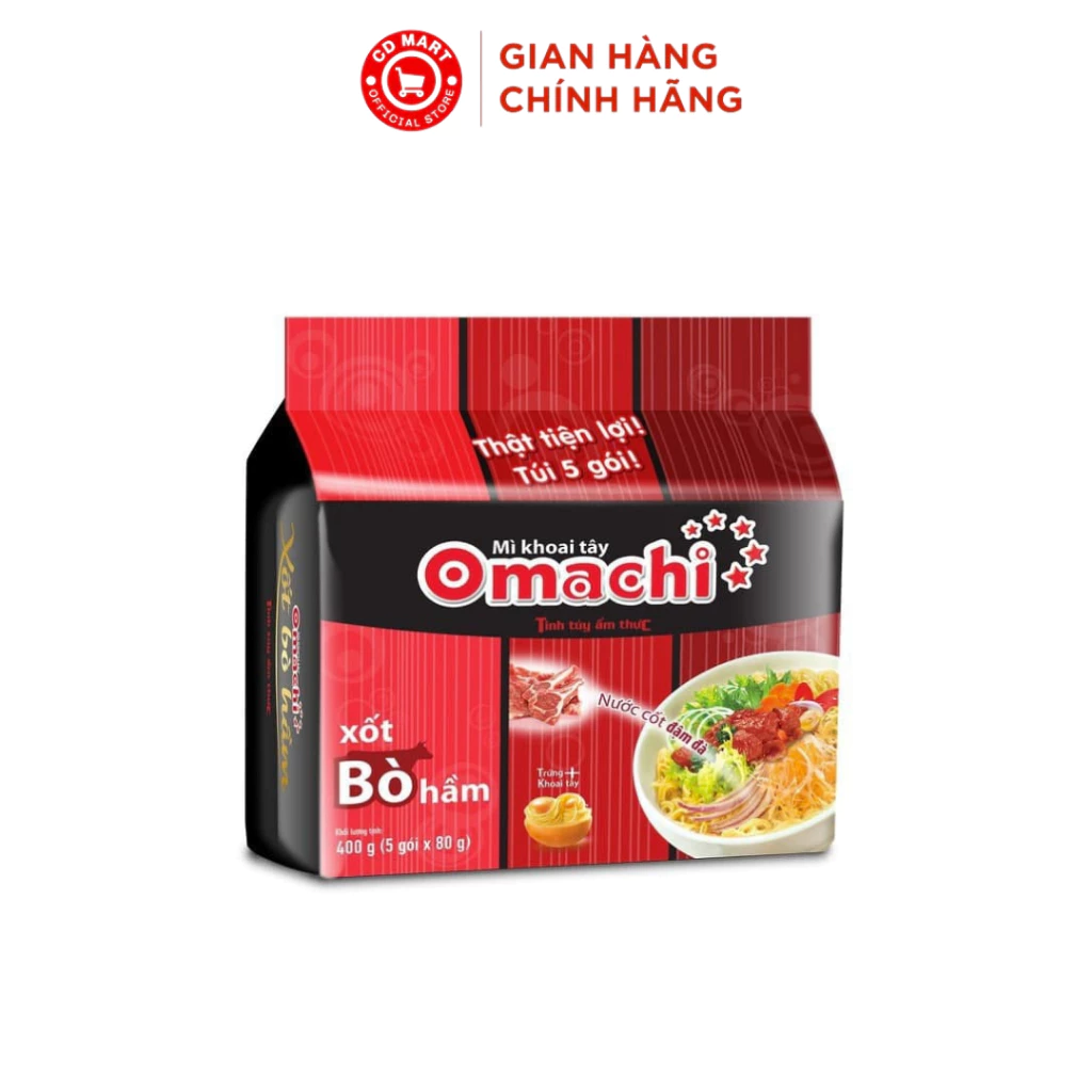 Bịch 5 gói mì khoai tây Omachi 80G