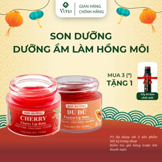 Son Dưỡng Môi Có Màu Lành Tính Vena Chiết Xuất Cherry Và Đu Đủ Dưỡng Ẩm Làm Hồng Môi 10g