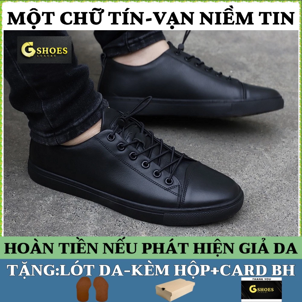 Giày da nam chất liệu da bò nguyên tấm đế cao su bảo hành 12 tháng GM118