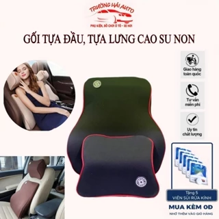 Gối tựa đầu ô tô, gối tựa lưng ô tô cao su non cao cấp - Hàng loại 1