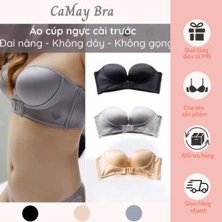 Áo Ngực Không Dây Không Gọng Nâng Ngực Chống Tuột Cài Trước CAMAY BRA