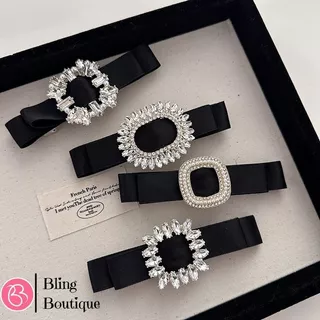 Kẹp dọc làm phồng tóc đuôi ngựa đính kim cương nhân tạo-Phụ kiện cao cấp-Bling Boutique