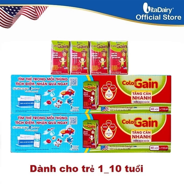 [Quét mã tích xu] Sữa Pha Sẵn Colos Gain 110ml [Thùng 48 hộp]