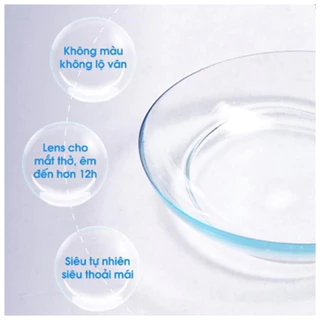 Kính áp tròng trong suốt cấp ẩm chất liệu Silicone Hydrogel  dùng 24h Hàn Quốc HSD 12 tháng ( Giảm giá 35k khách hàng mớ