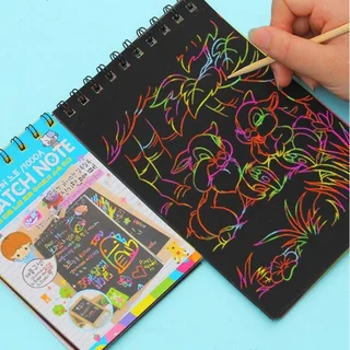 🍉Sổ Vẽ Cầu Vồng Ma Thuật Khổ A4 A5 A6 - Scratch Note - Sổ Cào Kích Thích Sáng Tạo DUASHOP.