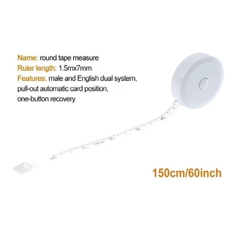 Thước dây cuộn mini tự rút tiện ích 150cm, Thước dây mini tự động thu lại, thước dây quần áo nhỏ gọn tiện ích, TRẮNG