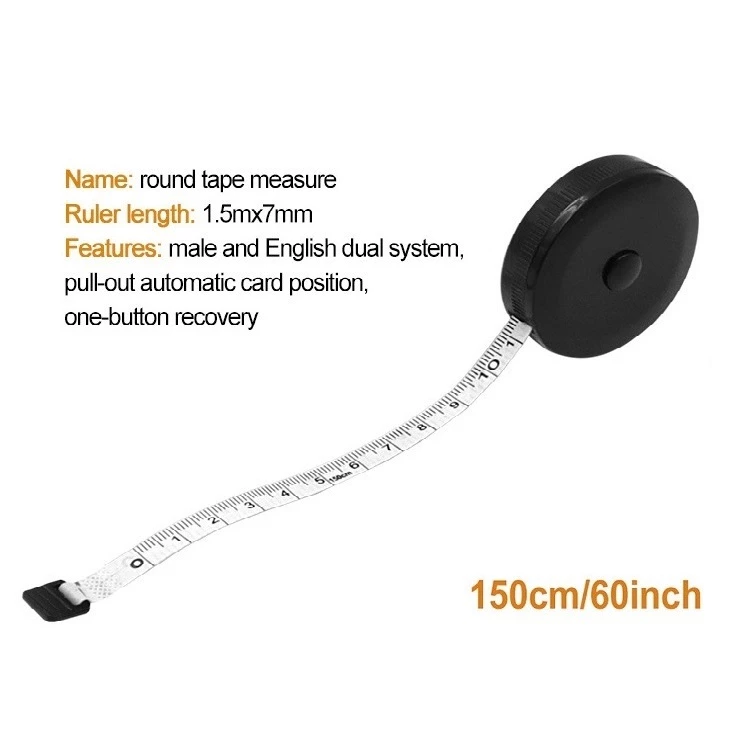 [ĐEN] Thước dây cuộn mini tự rút tiện ích 150cm, Thước dây mini tự động thu lại, thước dây quần áo nhỏ gọn tiện ích