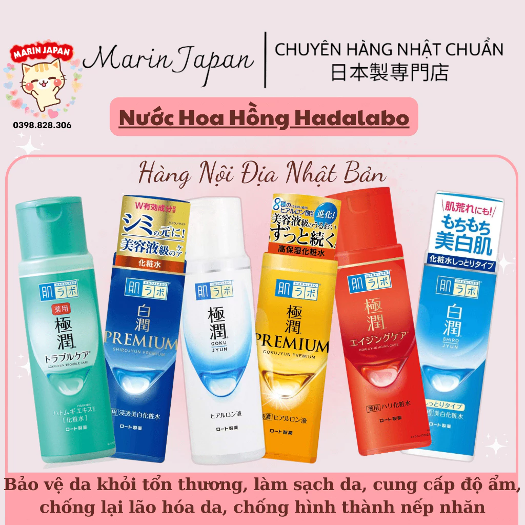 Nước Hoa Hồng Lotion Hadalabo Nội Địa Nhật Bản Cấp Ẩm, Dưỡng Trắng Da