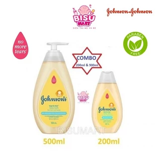 Combo 2 chai sữa tắm gội cho bé top to toe Johnson Baby 200ml và 500ml