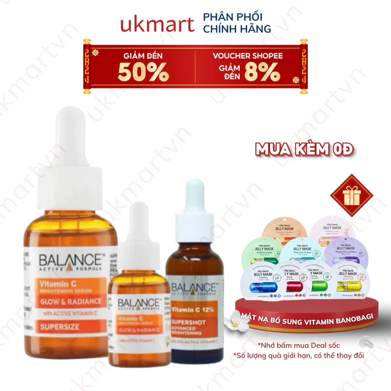 Serum Balance Active Formula Vitamin C Sáng Da, Mờ Thâm Brightening 30ml/ 60ml