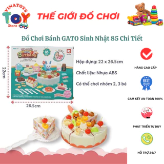 Đồ Chơi Bánh GATO Sinh Nhật VINATOYS, Có Âm Thanh Và Đèn Thổi Nến Như Thật Sử Dụng Pin, Nhựa An Toàn Cho Bé