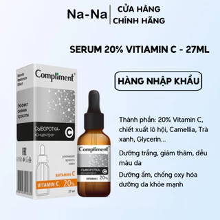 Serum Vitamin C 20% Compliment giúp da sáng mịn, đều màu, giảm thâm, ngăn ngừa lão hoá