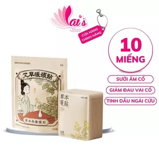 Combo 10 Miếng Dán Cổ Vai Gáy Tinh Dầu Ngải Cứu WECAN Giảm Đau Cổ Vai Gáy, Làm Ấm Cổ Chiết Xuất Thảo Dược Thiên Nhiên