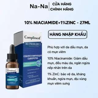 Serum Compliment No Problem 10% Niacinamide , 1% Zin C kiềm dầu, giảm viêm mụn, mờ thâm 27ml