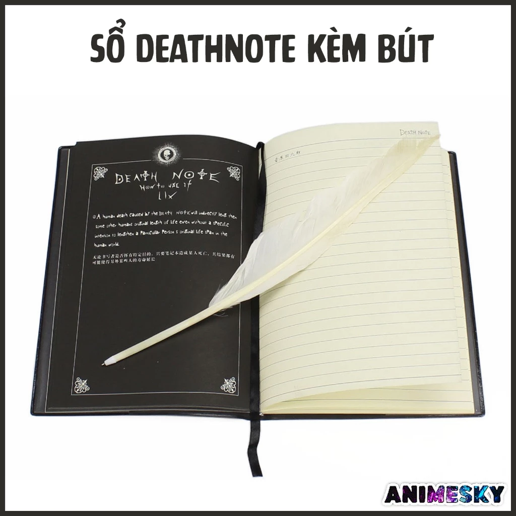 Sổ Deathnote loại lớn kèm hộp và bút lông có hướng dẫn - Sổ tay quyển sổ thiên mệnh