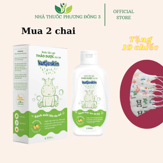 Nước Tắm Gội Thảo Dược Kutieskin - Nước Tắm Thảo Dược Cho Bé, Dịu Mẩn Ngứa, Bảo Vệ Da Cho Bé (Chai 200ml) [Chính Hã