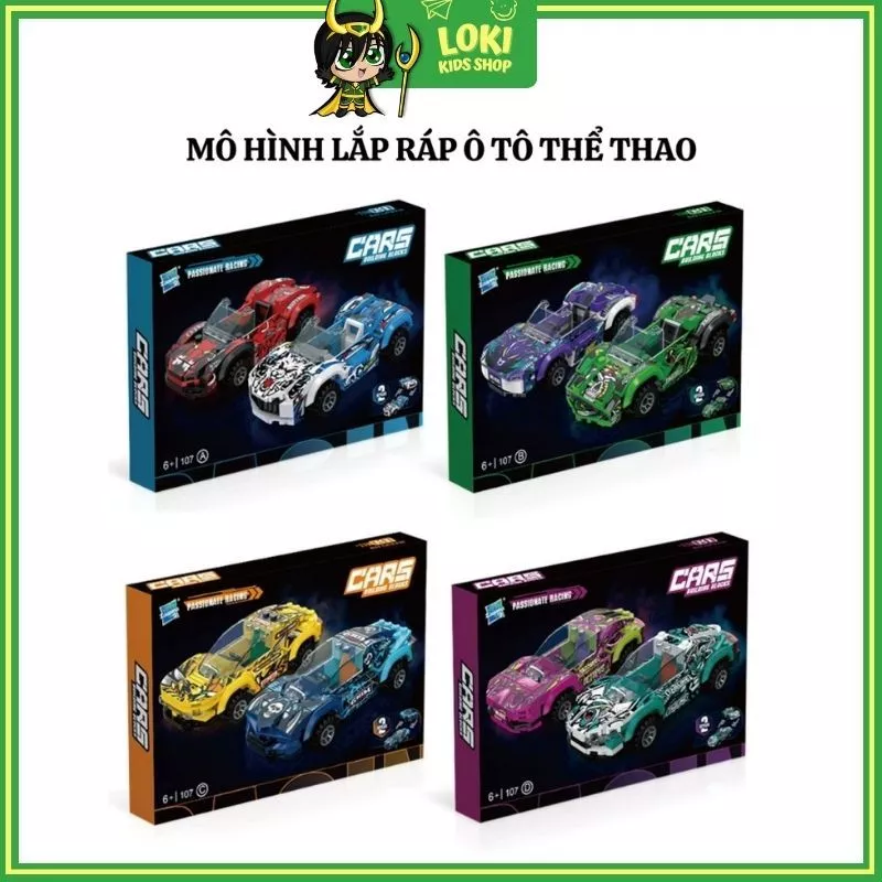 Đồ Chơi Mô Hình Lắp Ráp Xe Ô Tô Đua Thể Thao Nhiều Màu Sắc Lokikidshop