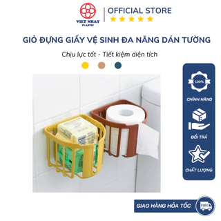 Giỏ đựng giấy vệ sinh dán tường đa năng tiện ích 3380 Việt Nhật (TẶNG MIẾNG DÁN TƯỜNG)