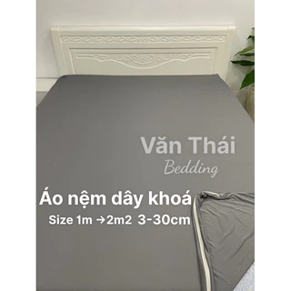 Áo Bọc Nệm 3-30cm [2 Mặt Có Khoá Kéo Thun Lạnh HQ ] Văn Thái