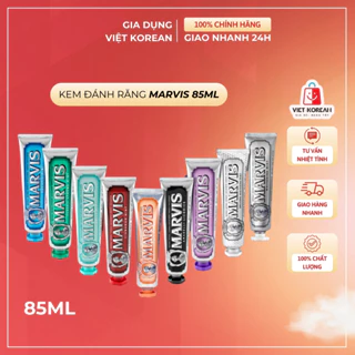 Kem Đánh Răng Ý Marvis Tuýp 85ml & 75ml - Hương Vị Đa Dạng, Loại Bỏ Mảng Bám, Sạch Răng Thơm Miệng, Hơi Thở Thơm Mát