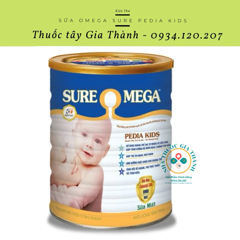 Sữa Bột Dành Cho Trẻ từ 6-36 tháng tuổi PEDIA KIDS SURE OMEGA [Chuẩn GMP] lon 900gr