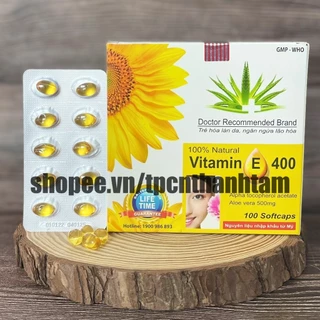 Viên uống VITAMINE 400 bổ sung vitamin E giúp làm đẹp da, trắng da, phục hồi da nhăn nheo-  Hộp 100 viên