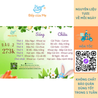 Rau củ đậu hạt tươi nấu cháo cho bé ăn dặm từ 5 tháng, menu rau củ đa dạng nấu ăn dặm, Shop Bếp của Mẹ