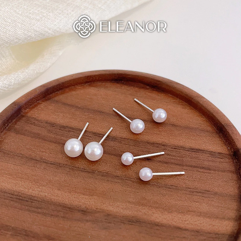 Bông tai chuôi bạc 925 Eleanor Accessories ngọc trai nhân tạo phụ kiện trang sức khuyên tai nữ 3364