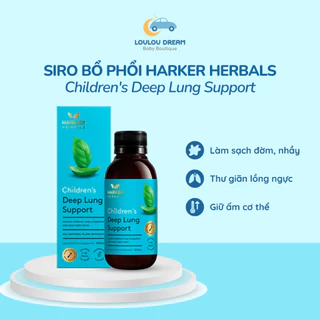 Siro Harker Herbals xanh dương Deep Lung Support hỗ trợ làm sạch phổi, bổ phổi cho bé từ 1-12 tuổi - 150ml